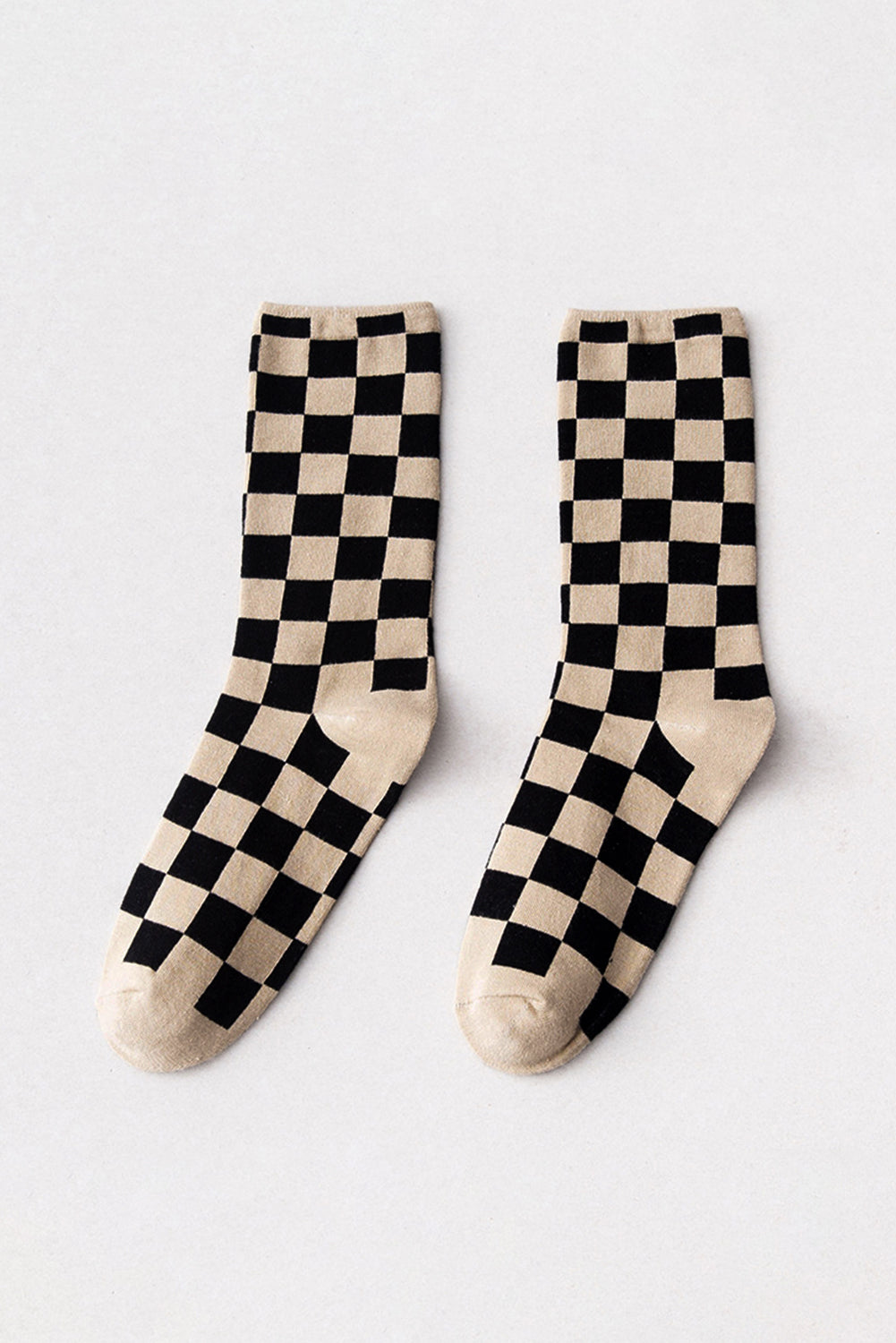 Checkerboard Printed Crew Socks