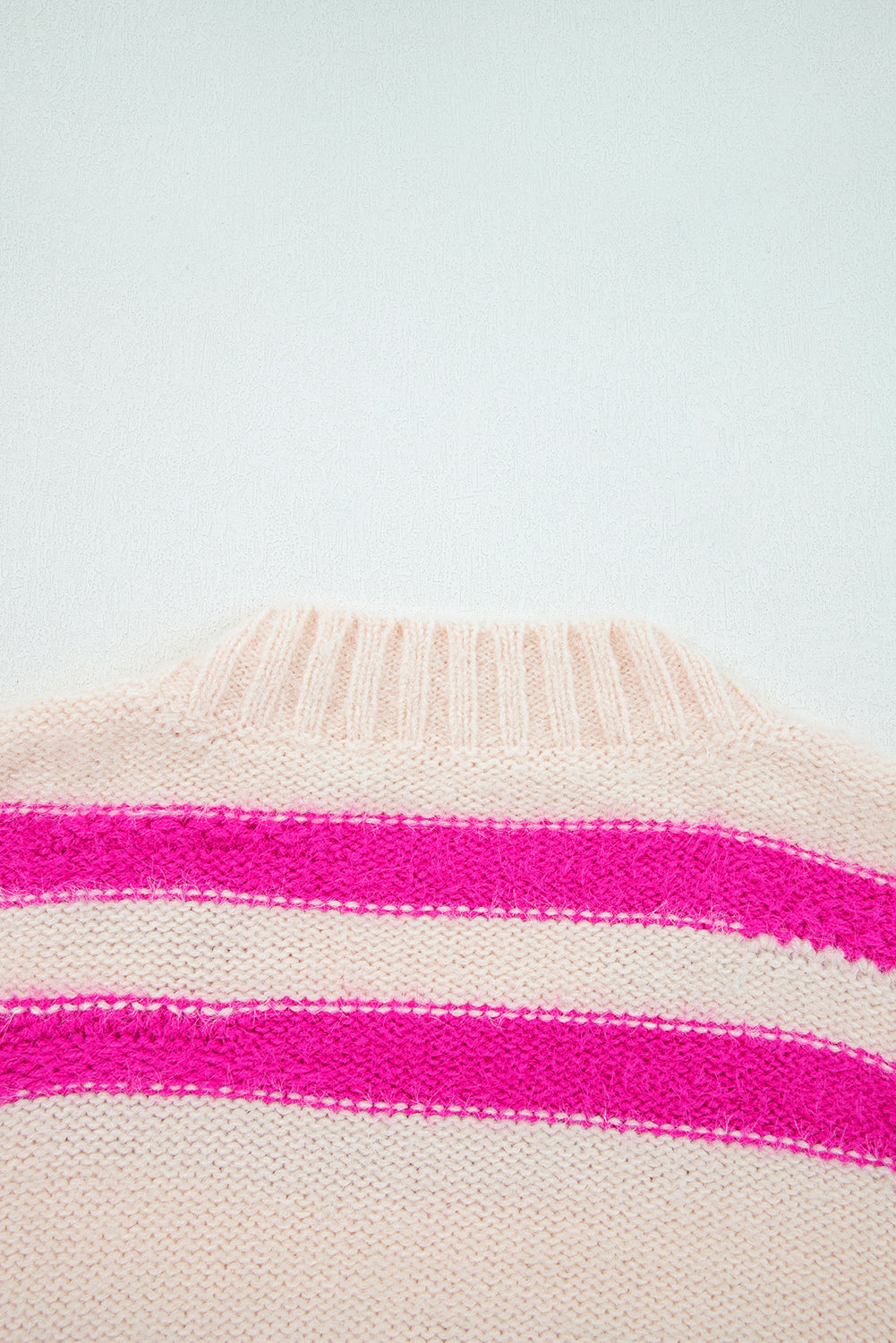 I KNOW WAHT I WAT Sequin Letter Graphic Colorblock Loose Knit Top