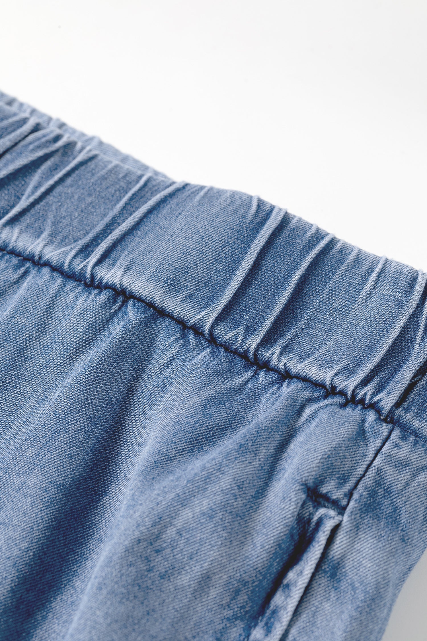 Dusk Plus Blue Ruffled Size Wide-Leg Denim Pants