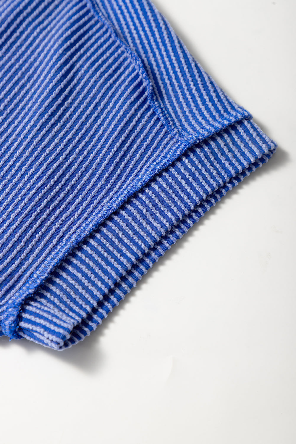 Textured Knit Exposed Stitching T-shirt