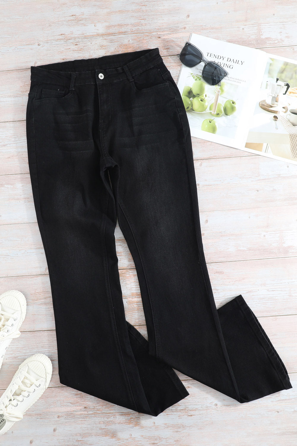 Jeans for Women Wash Vintage Black Wide-Leg
