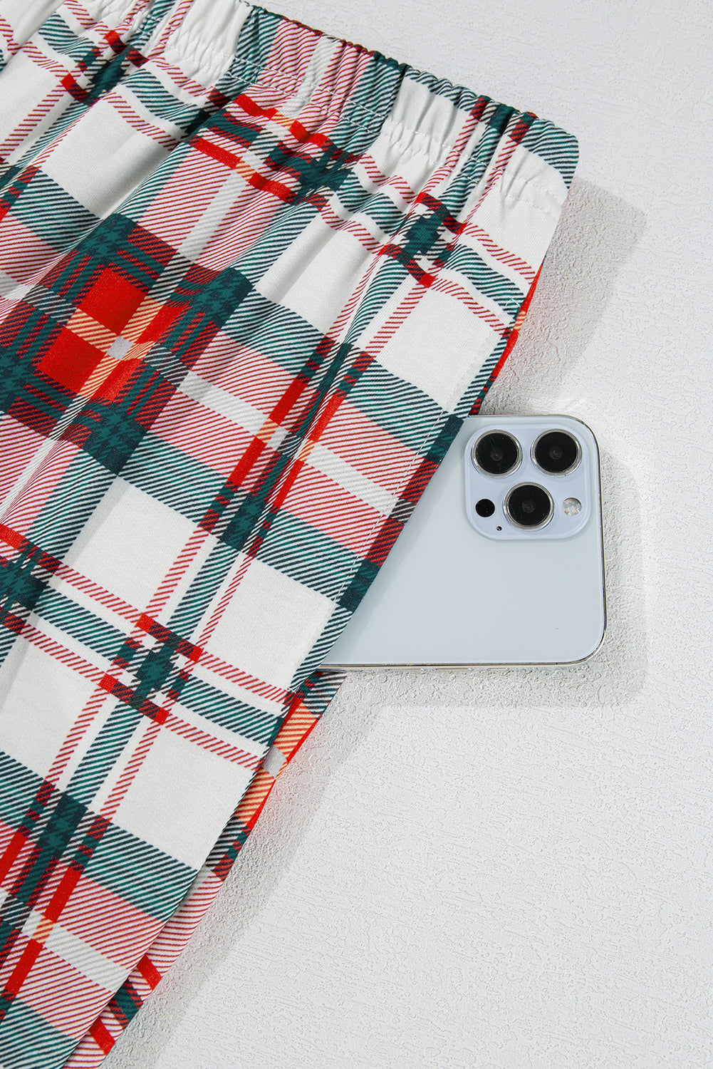Christmas Plaid Print 2-Piece Long-Sleeved Pajamas Set