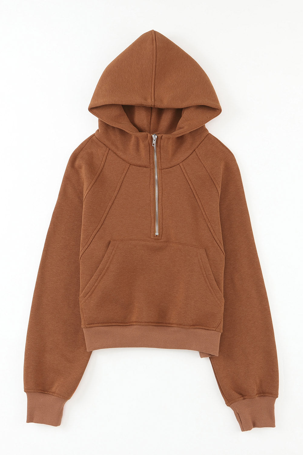 Sweat à capuche avec poche kangourou et quart de zip