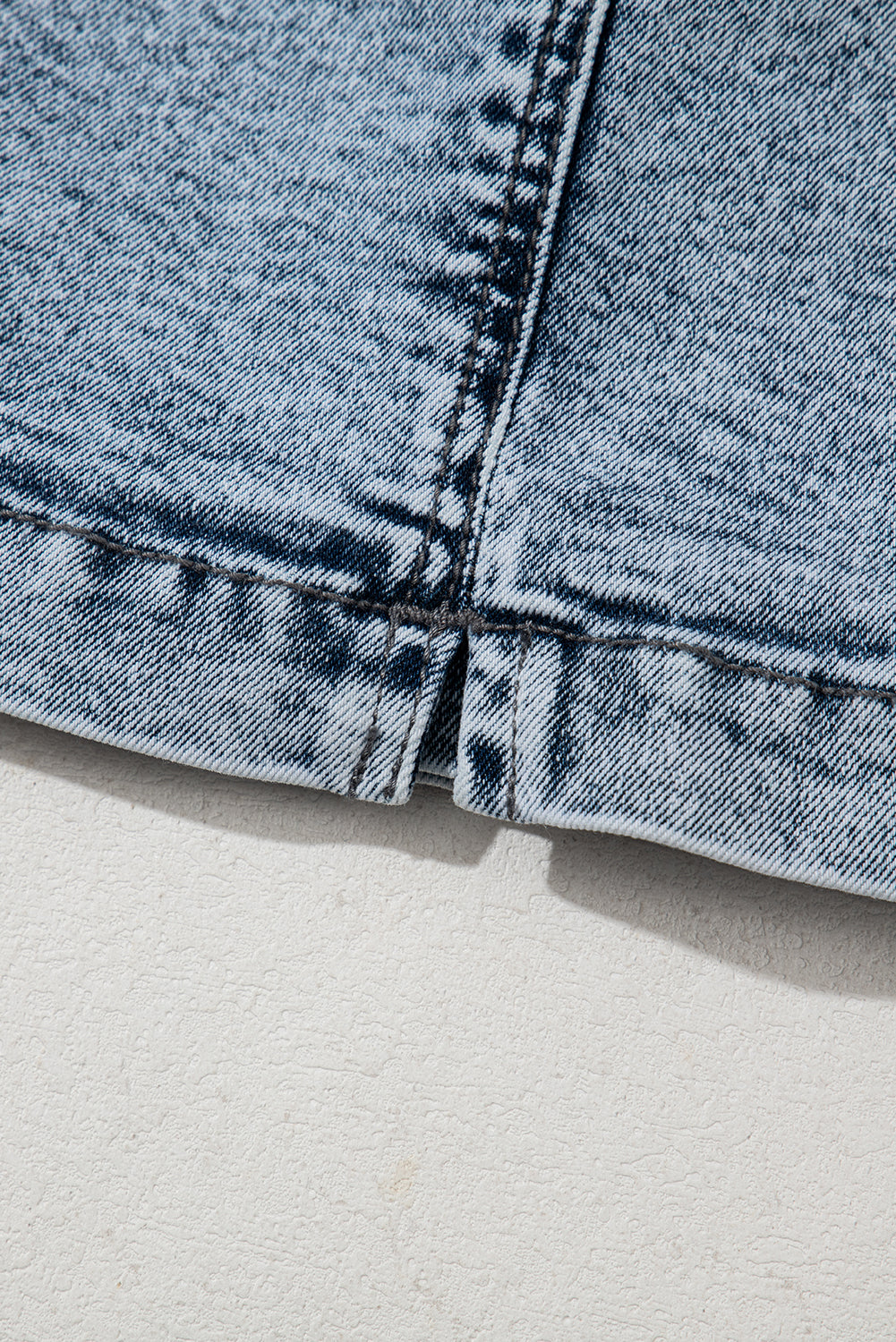 Dusk Elastic Blue Drawcord Waistband Pocket-Detail Denim Shorts
