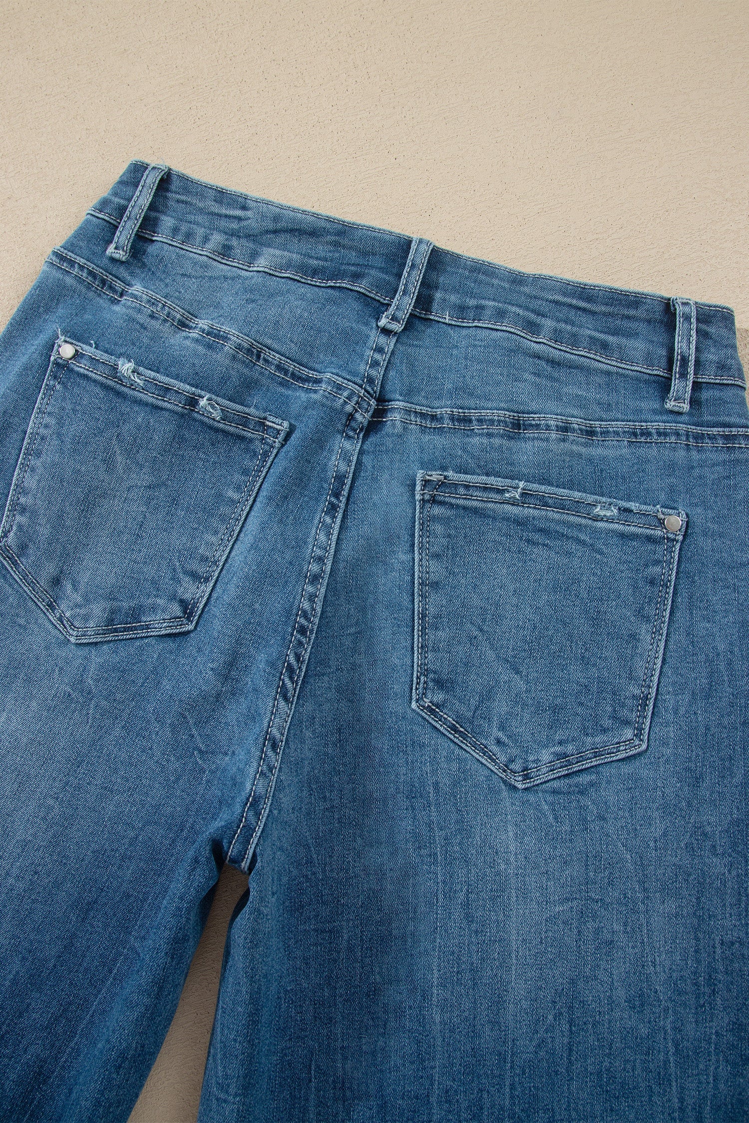 Women High-Waisted Ashleigh Blue Frayed Hem Flare Jeans