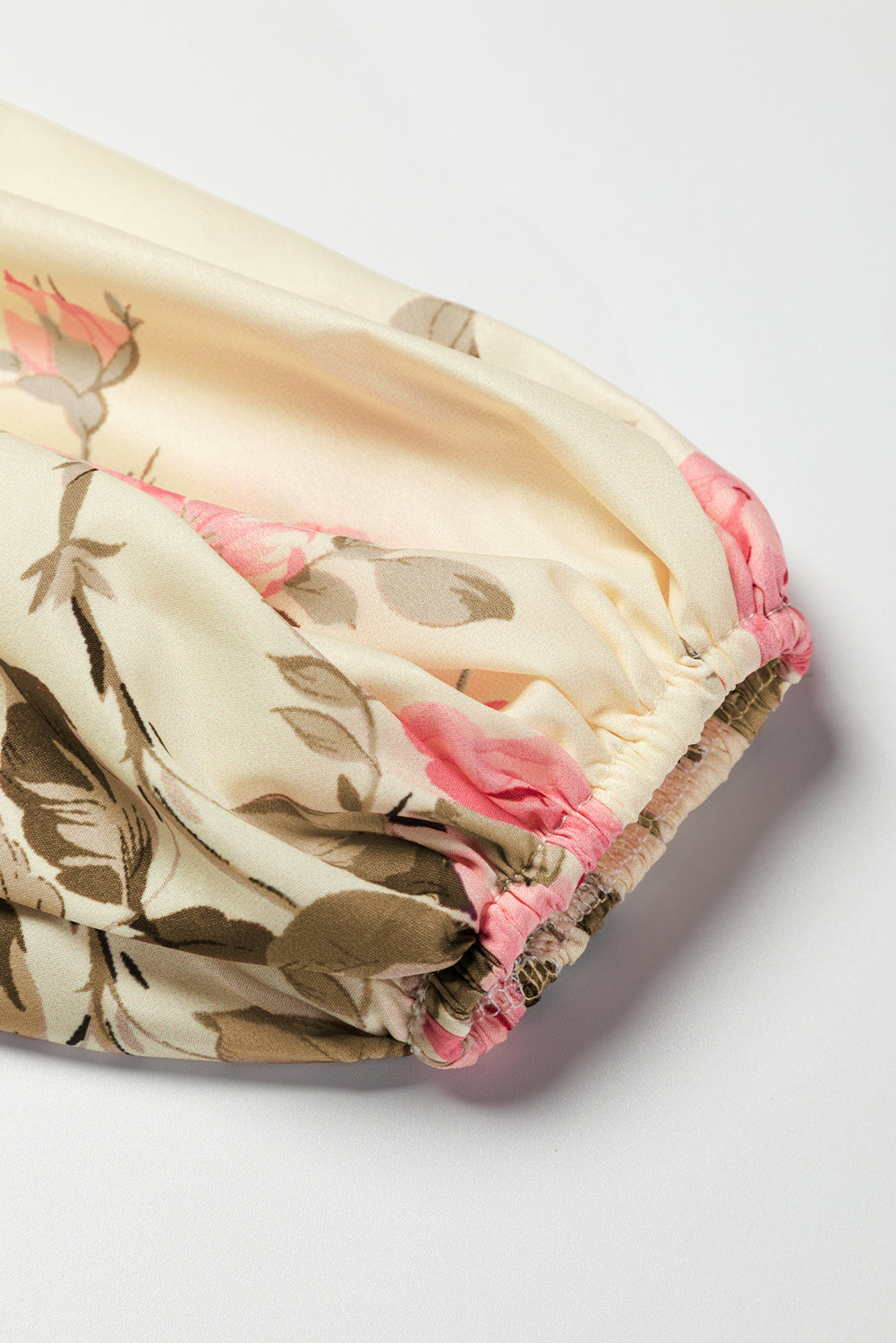 Women's V Neck Floral-Print Print Lantern Sleeve Blouse
