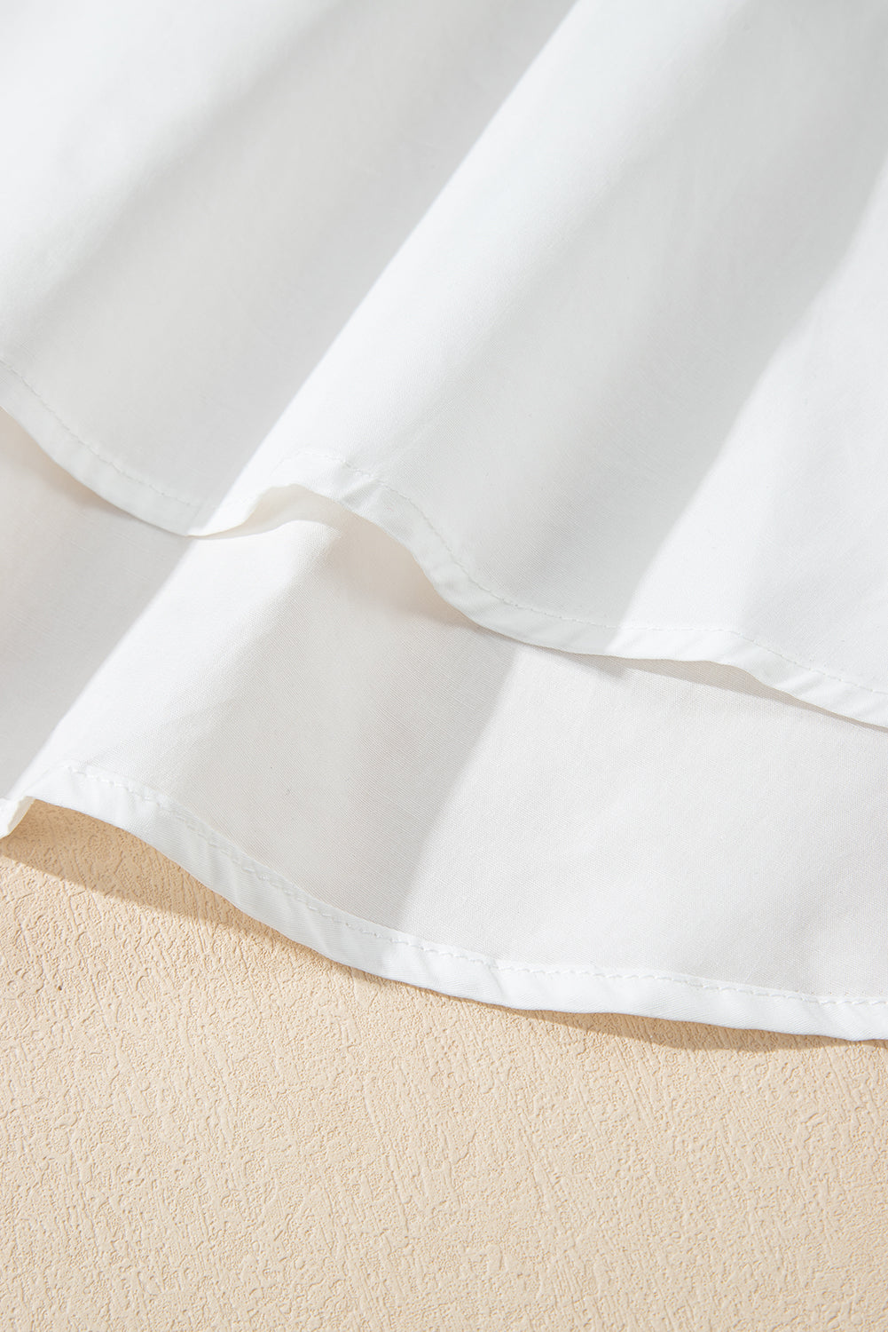 Contrast Bow Ruffle Trim V Neck Blouse