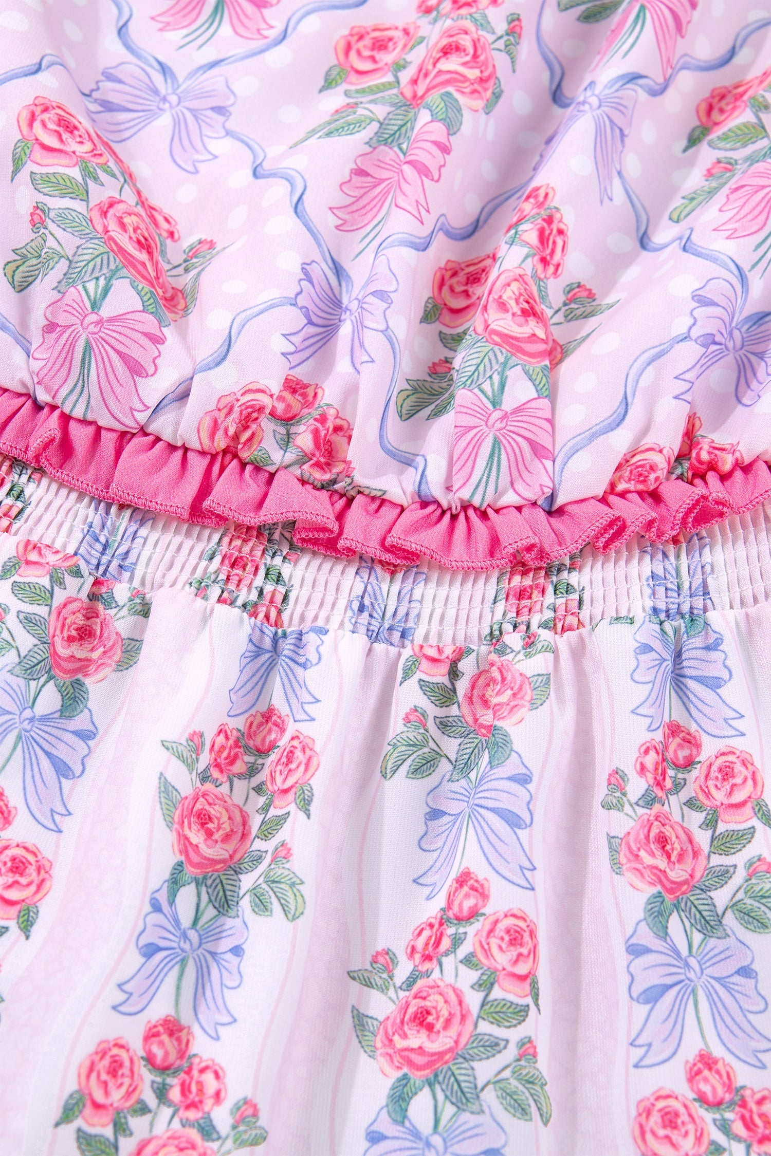 Tiered Ruffles Sleeveless Summer Floral Dress in Purple
