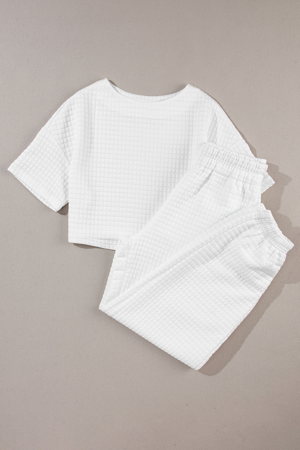 Women's Tee Jogger Lattice Cropped Pants Set