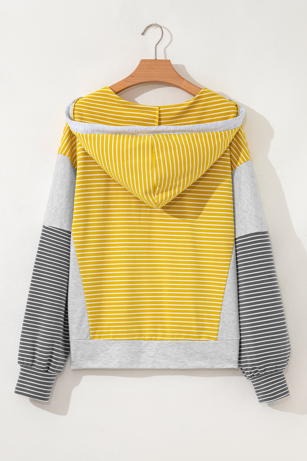 V-Neck Colorblock Drawcord Easy-Fit Fit Hooded Top