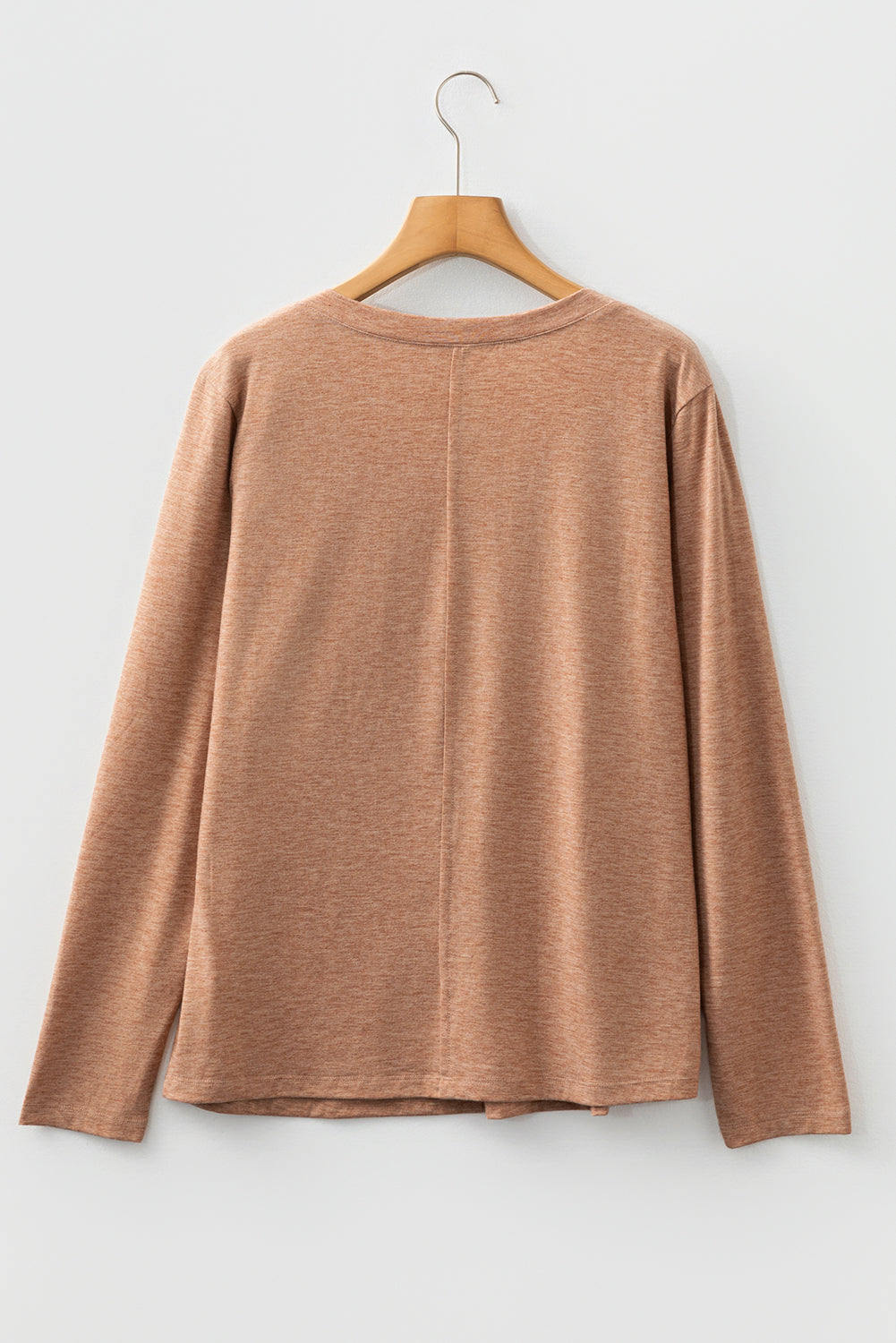 Floral Long-Sleeved Patchwork V-Neck T Shirt