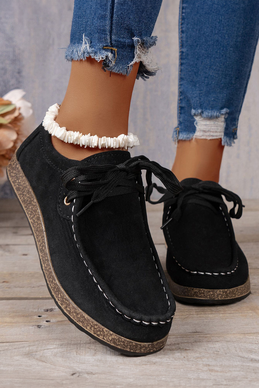 Thick Sole Lace-up Everyday Shoes Style