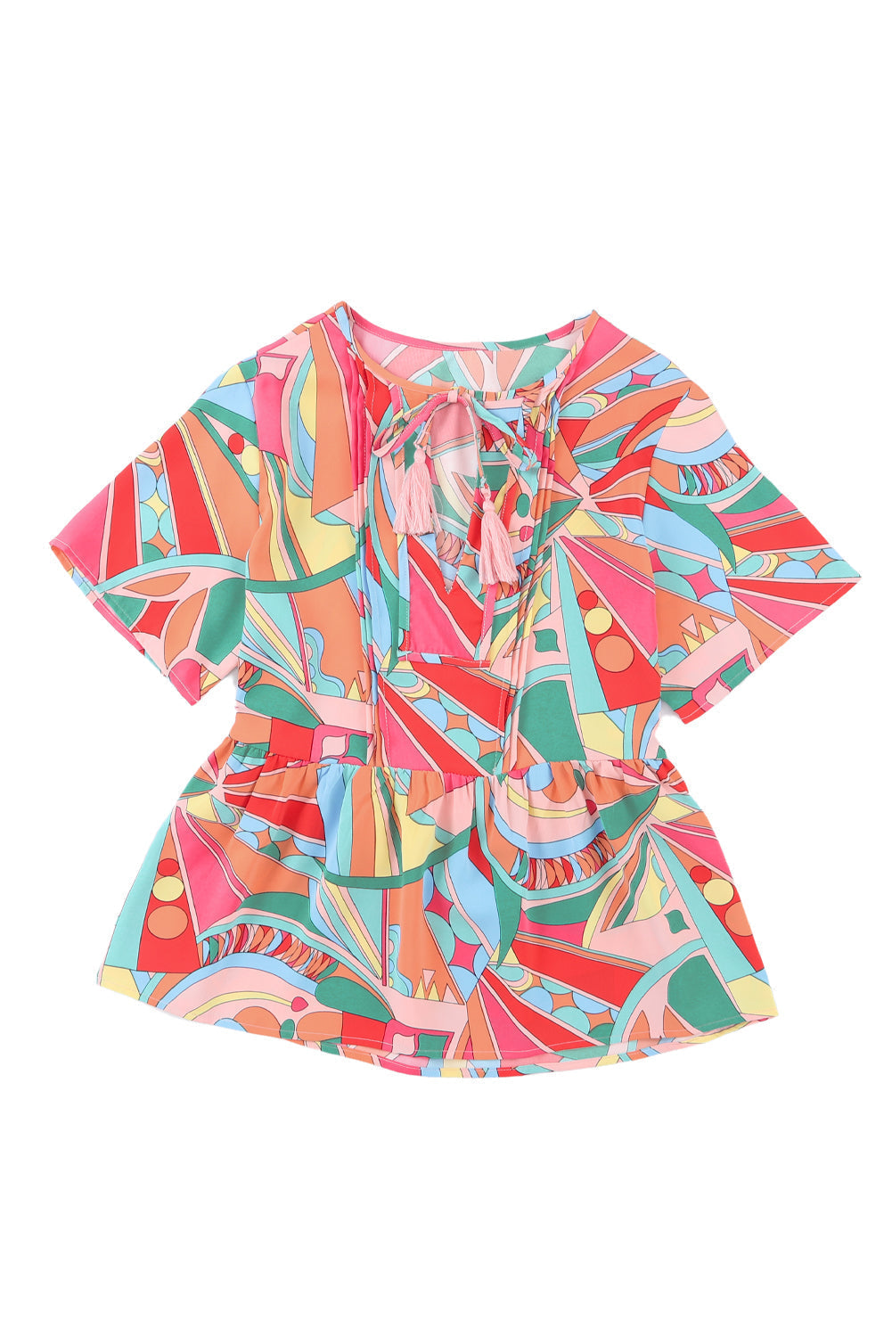 Women's Split Flowy Bohemian Pattern Blouse
