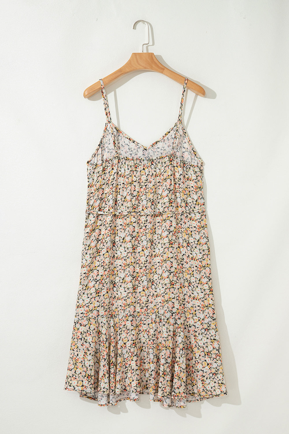 Boho Floral Printed Tie Waist Flared Sundress