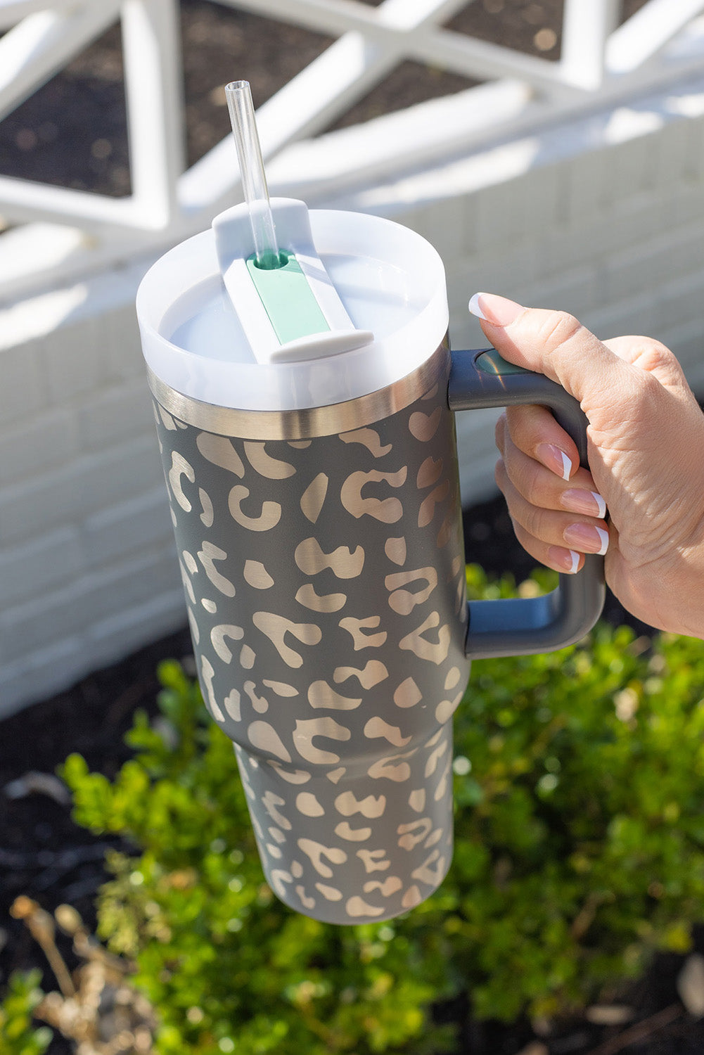 Stainless Leopard-Print 40OZ Steel Portable Cup with Handle