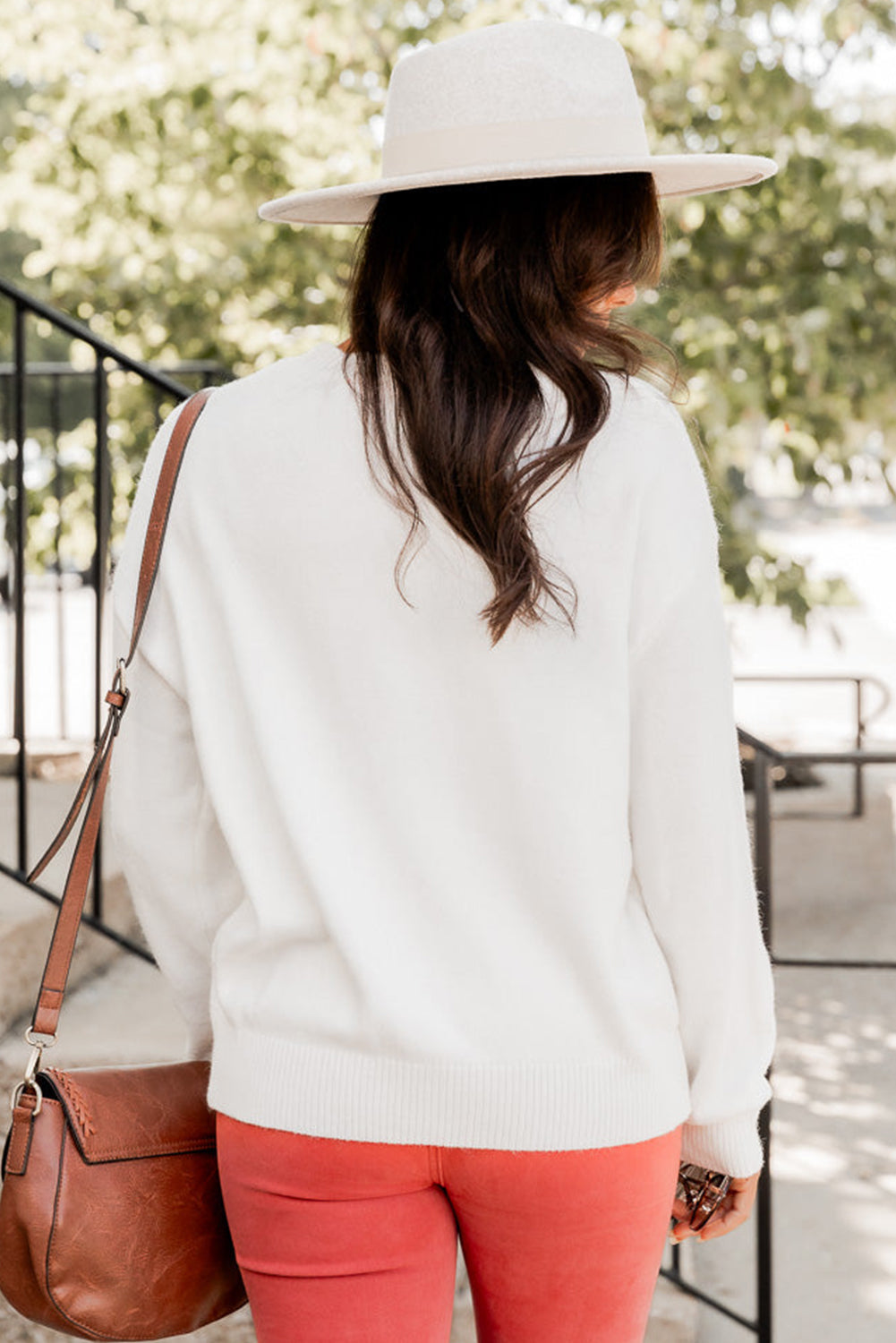 Plus Size Thankful Ivory Embroidered Sweater