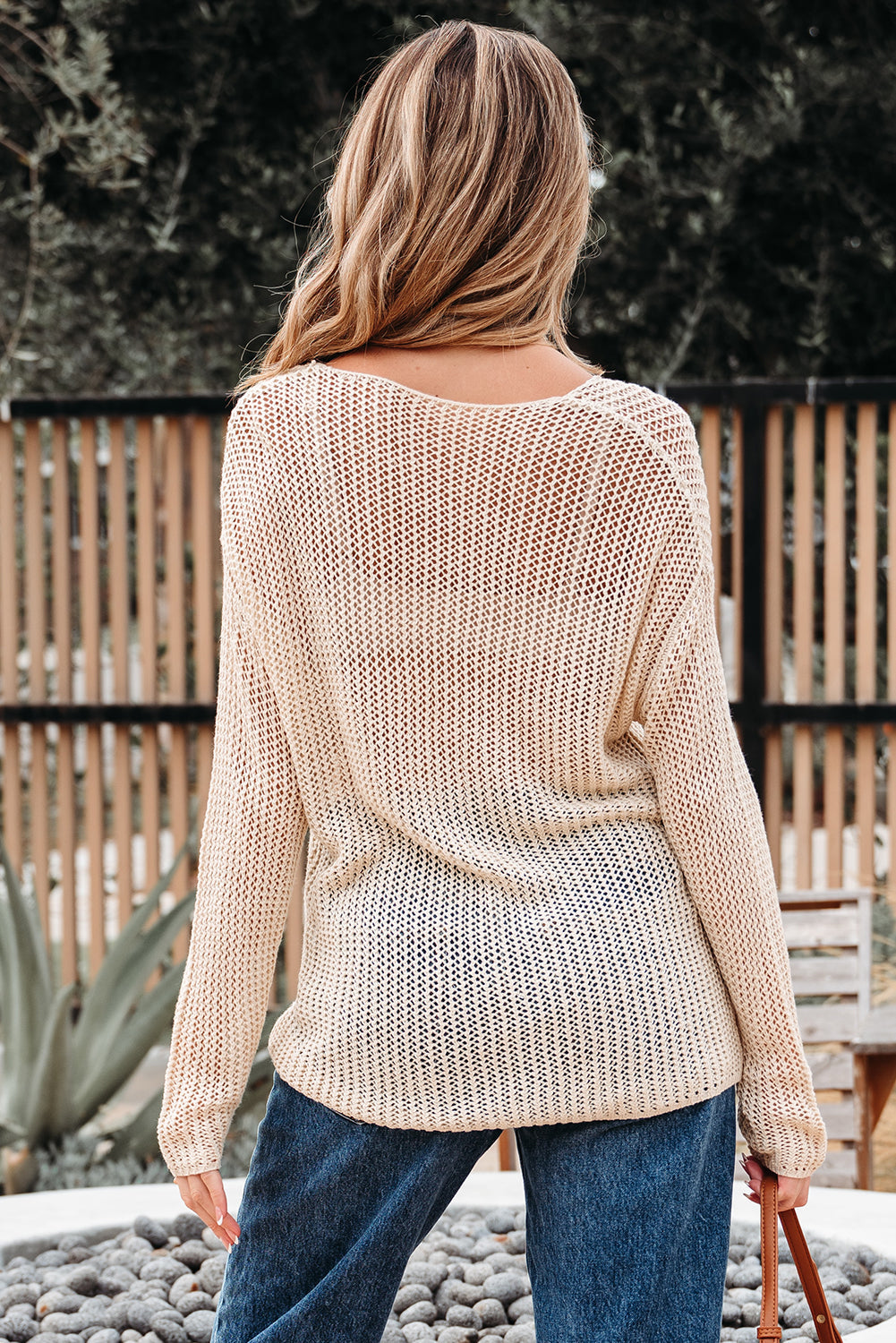 Crochet Hollow-out Everyday Hollow-out Jumper Top Knit Top