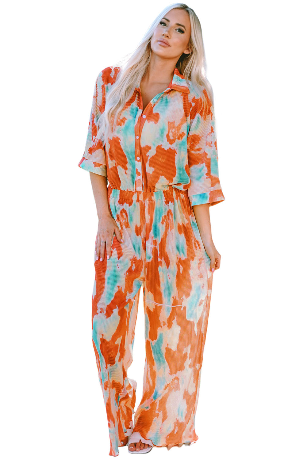 Women's Shirt Collar Loose Bohemian Jumpsuit