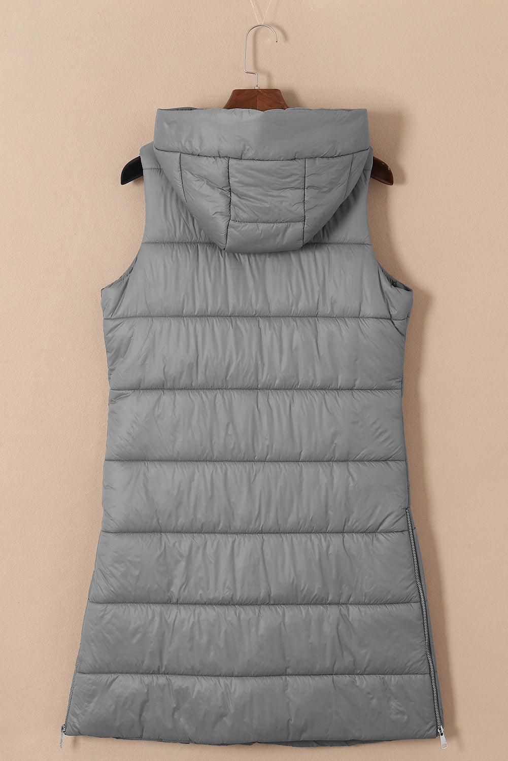 Manteau long matelassé à capuche