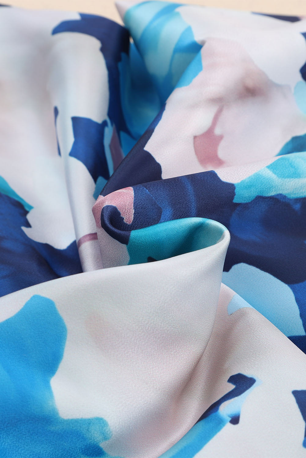 Women's Dress with Ruffle-Trimmed Abstract Floral-Print Long-Sleeve Tie-Front