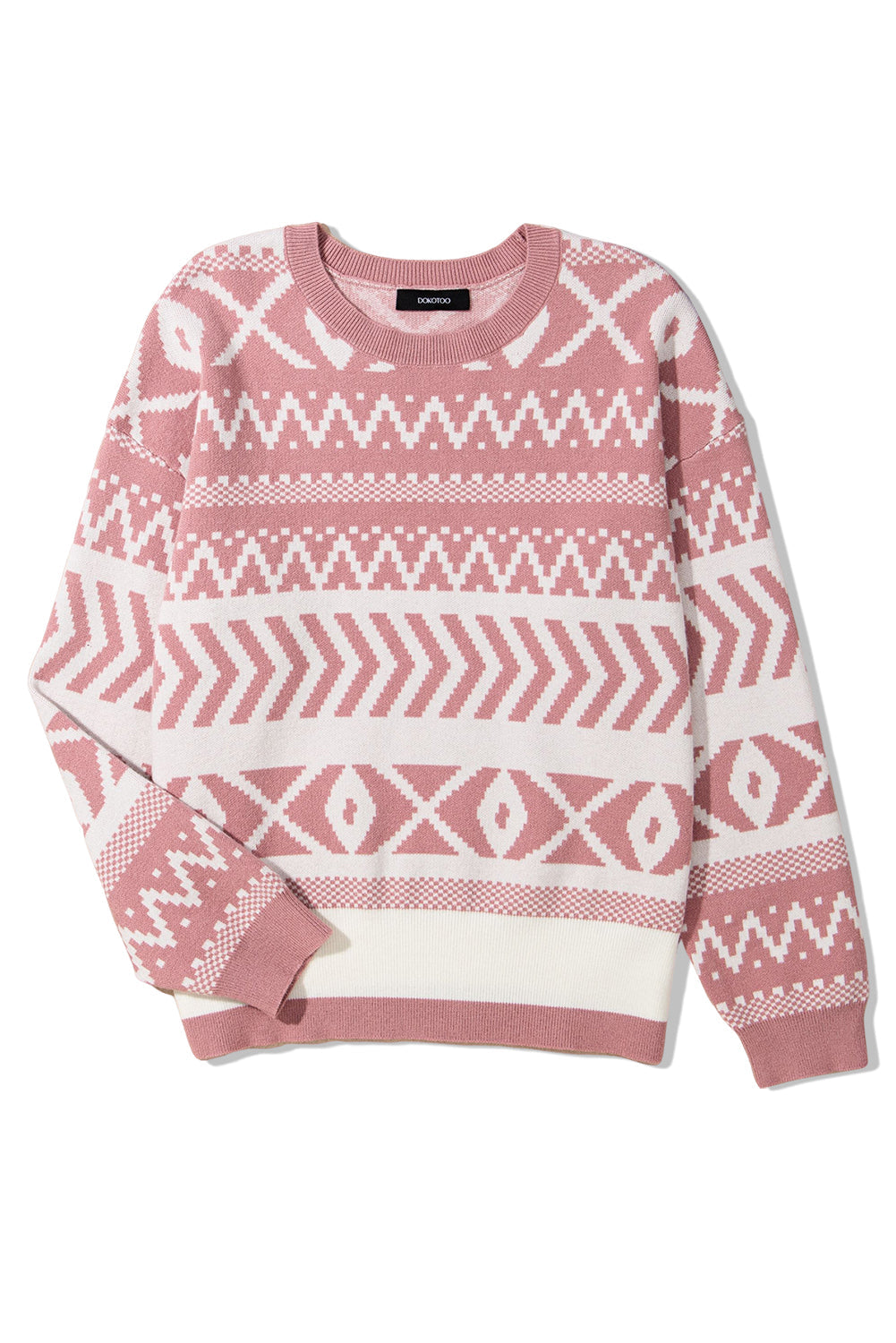 Abstract Print Pullover Knit Top