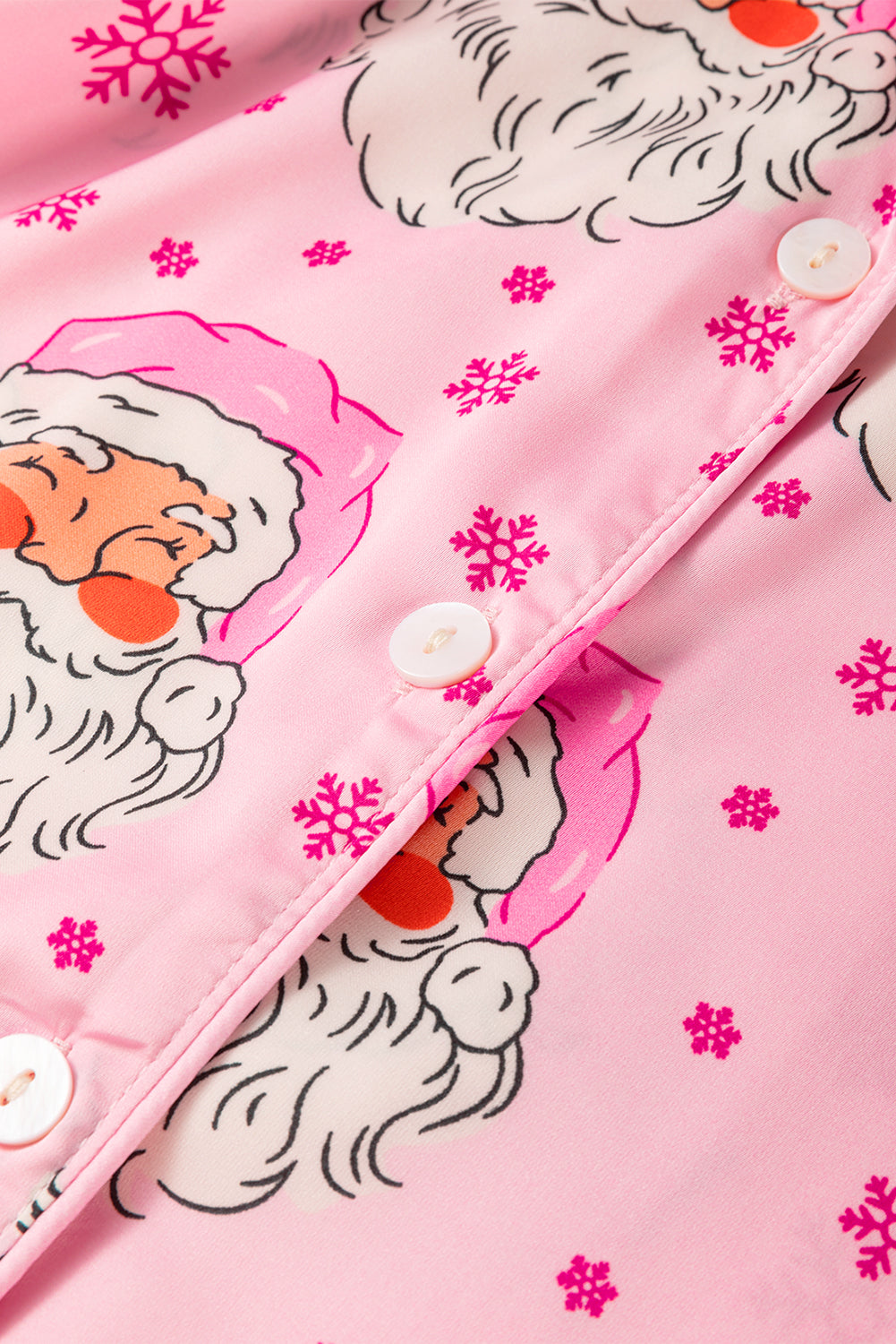 Claus Snowflake Santa Snowflake Long-Sleeved Shirt Christmas Pajama Set