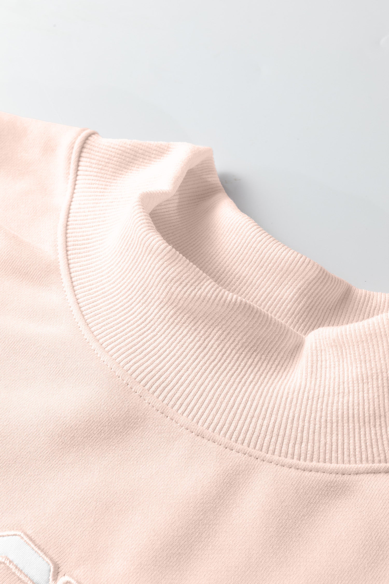 Oversize Blessed Embroidered Mock-Neck Sweatshirt