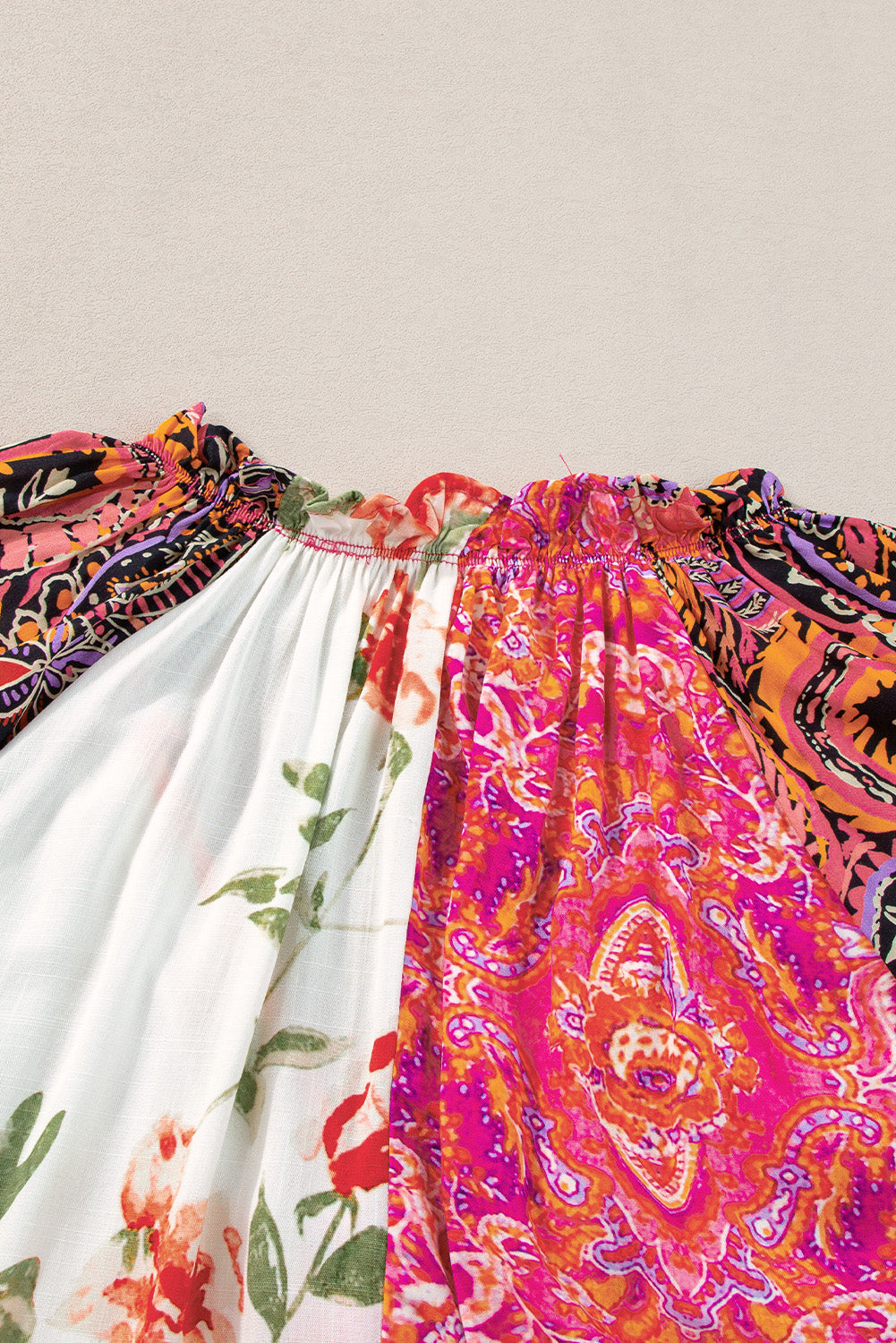 Women's Floral-Print Button-Front Bohemian Blouse