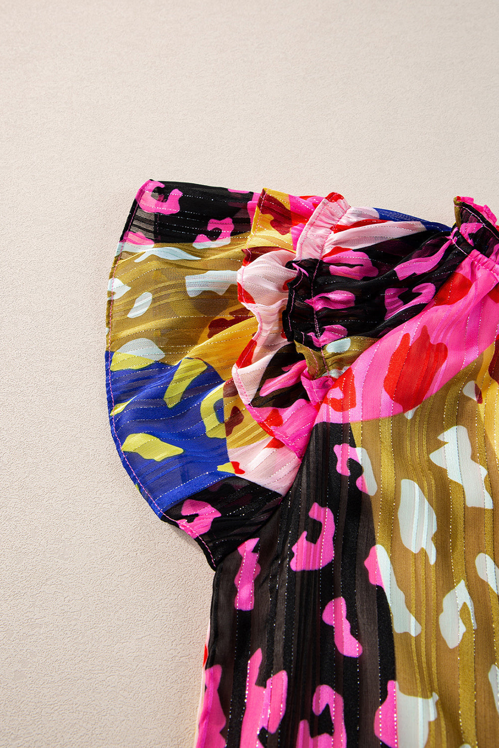 Women's Blouse Featuring Rose V Neck Crinkled