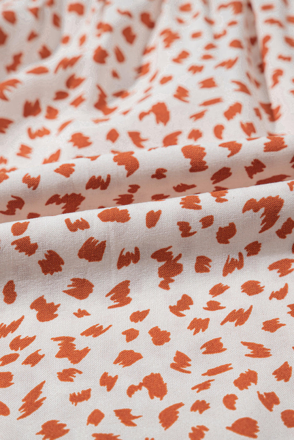 Printed Embroidery Detail Tie Split Neck Blouse