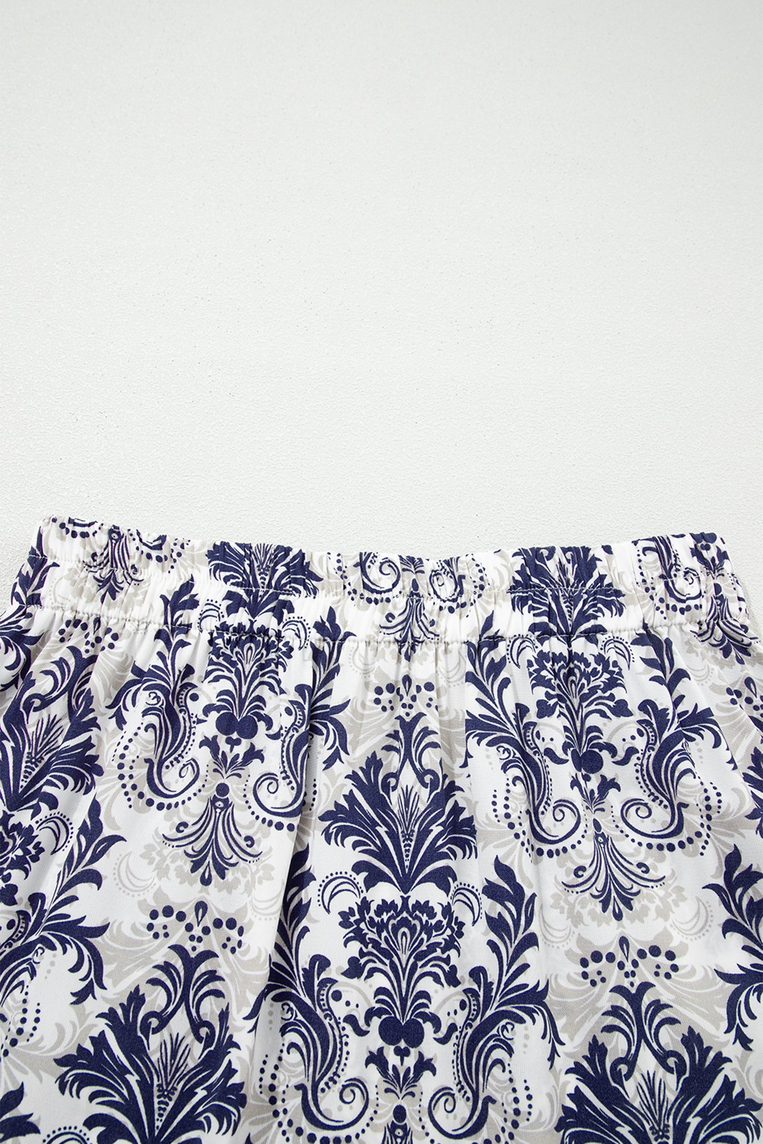 Bohemian Maxi Floral-Print Tiered Skirt with Split in Blue