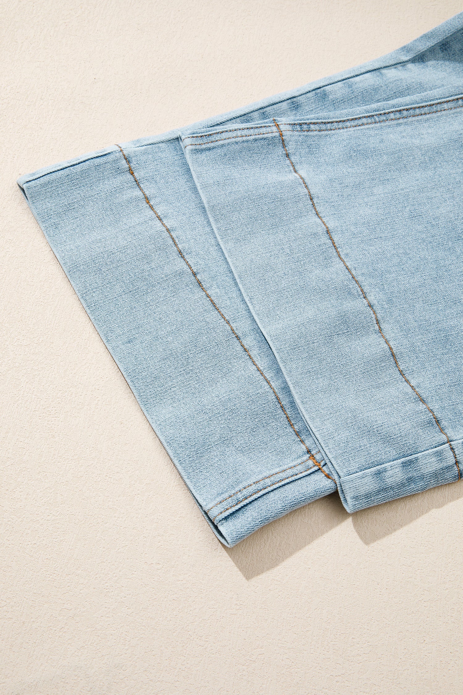 Regular Solid Full-Length Pocket Detail Denim Jeans in Beau Blue