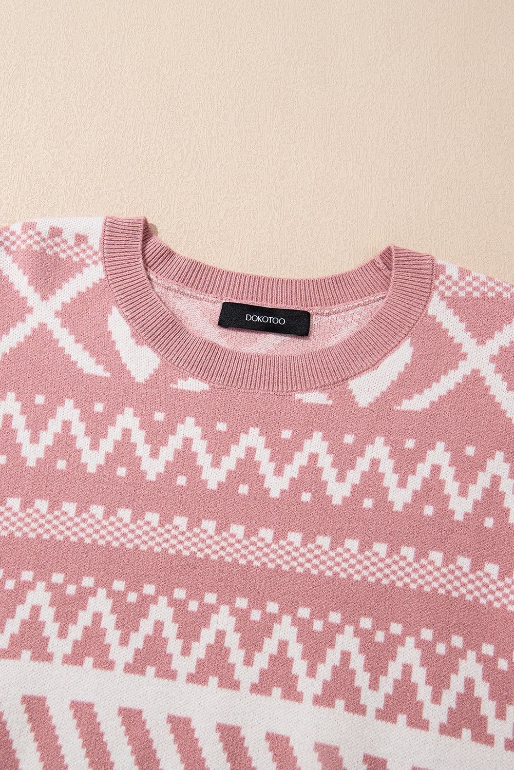 Abstract Print Pullover Knit Top