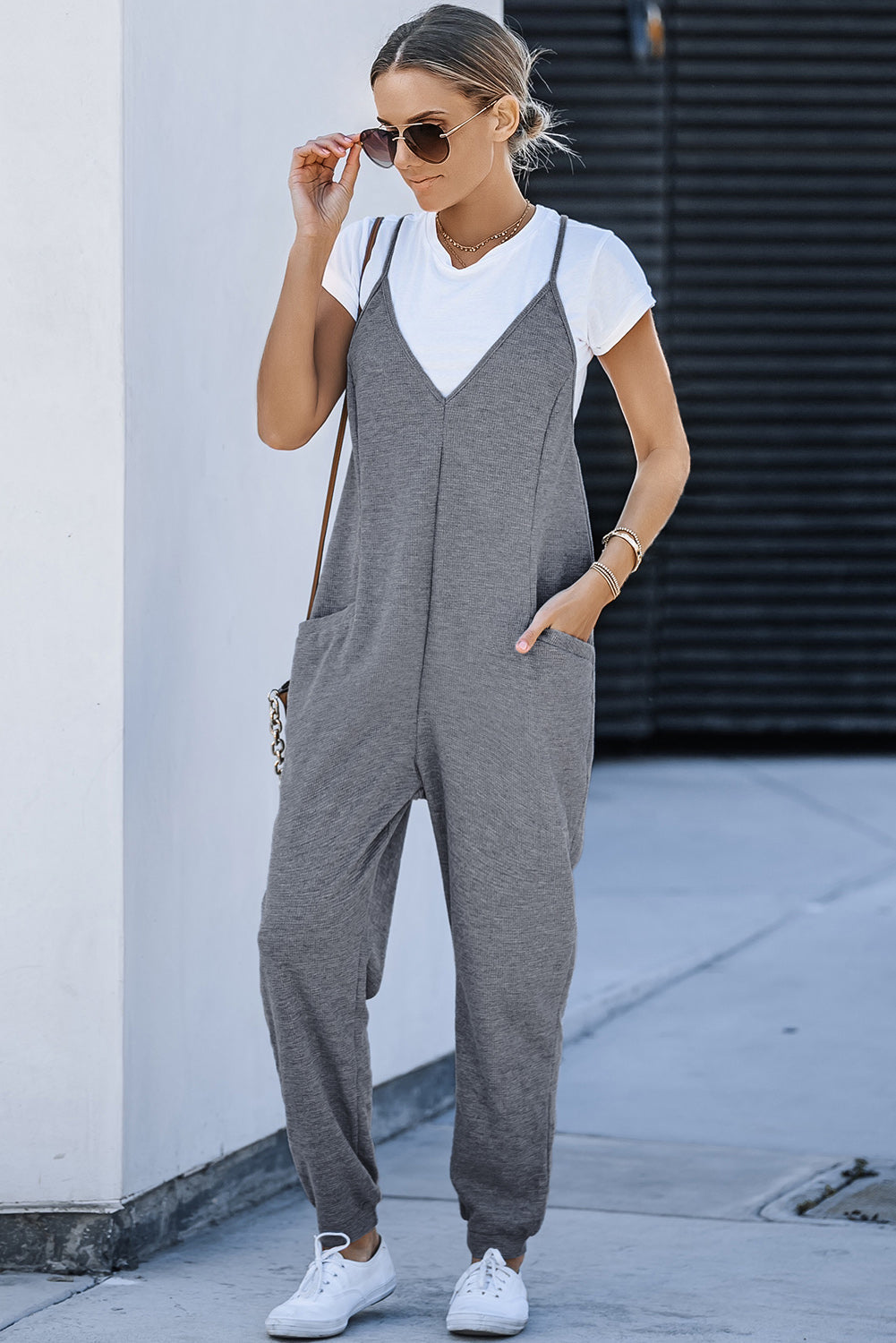 Women's Jumpsuit Featuring Everyday Sleeveless V Neck