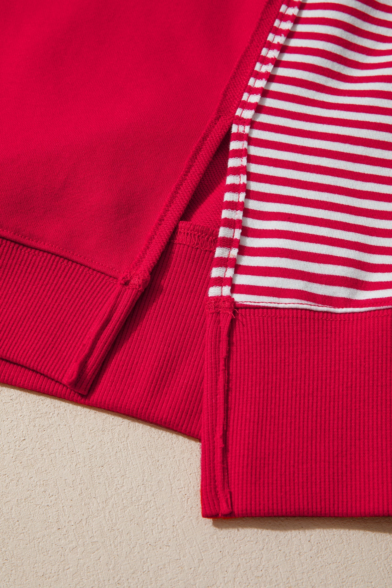 Striped Patchwork Sleeve Colorblock Sweatshirt