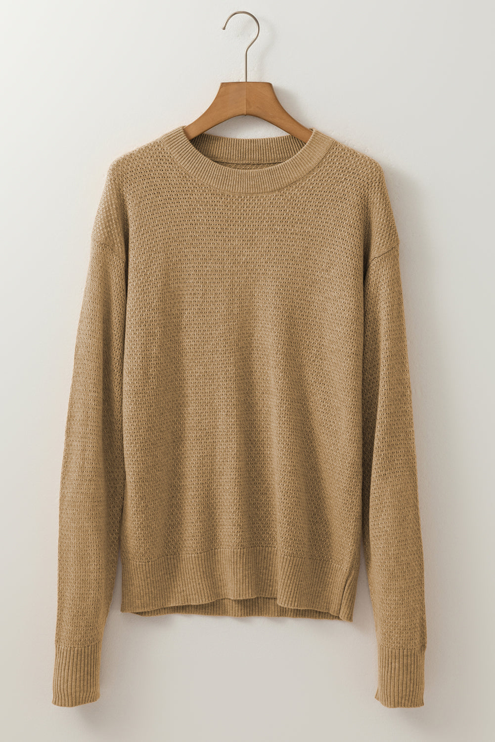 Straw Cashmere Yellow Brushed Everyday Fitted Knit Top