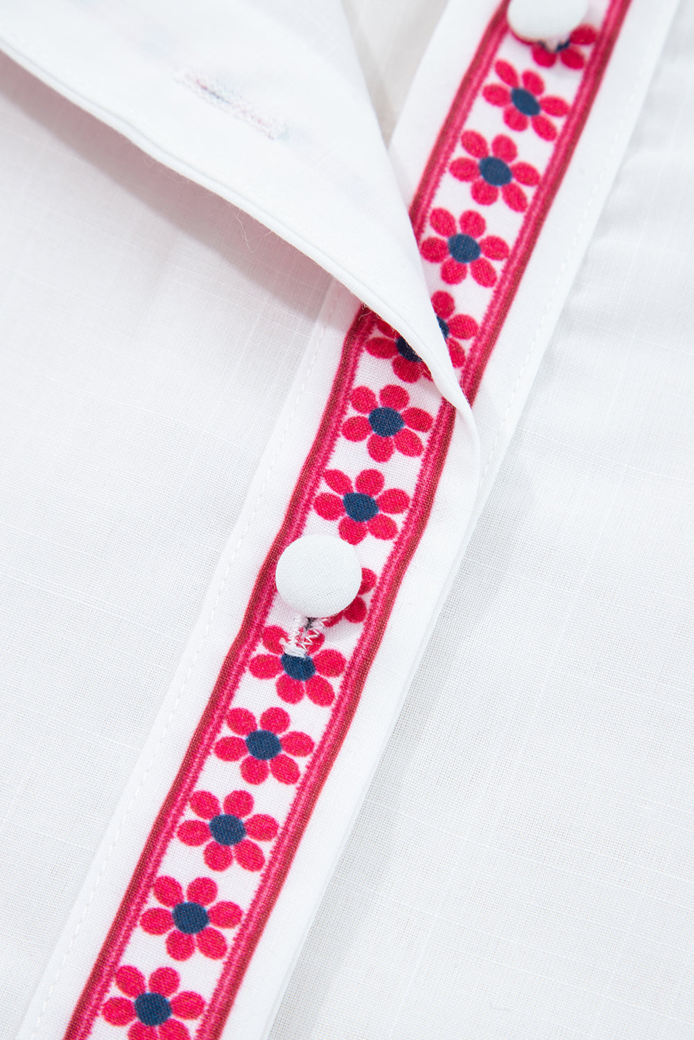 Floral Long-Sleeved Embroidered Puff Everyday Shirt