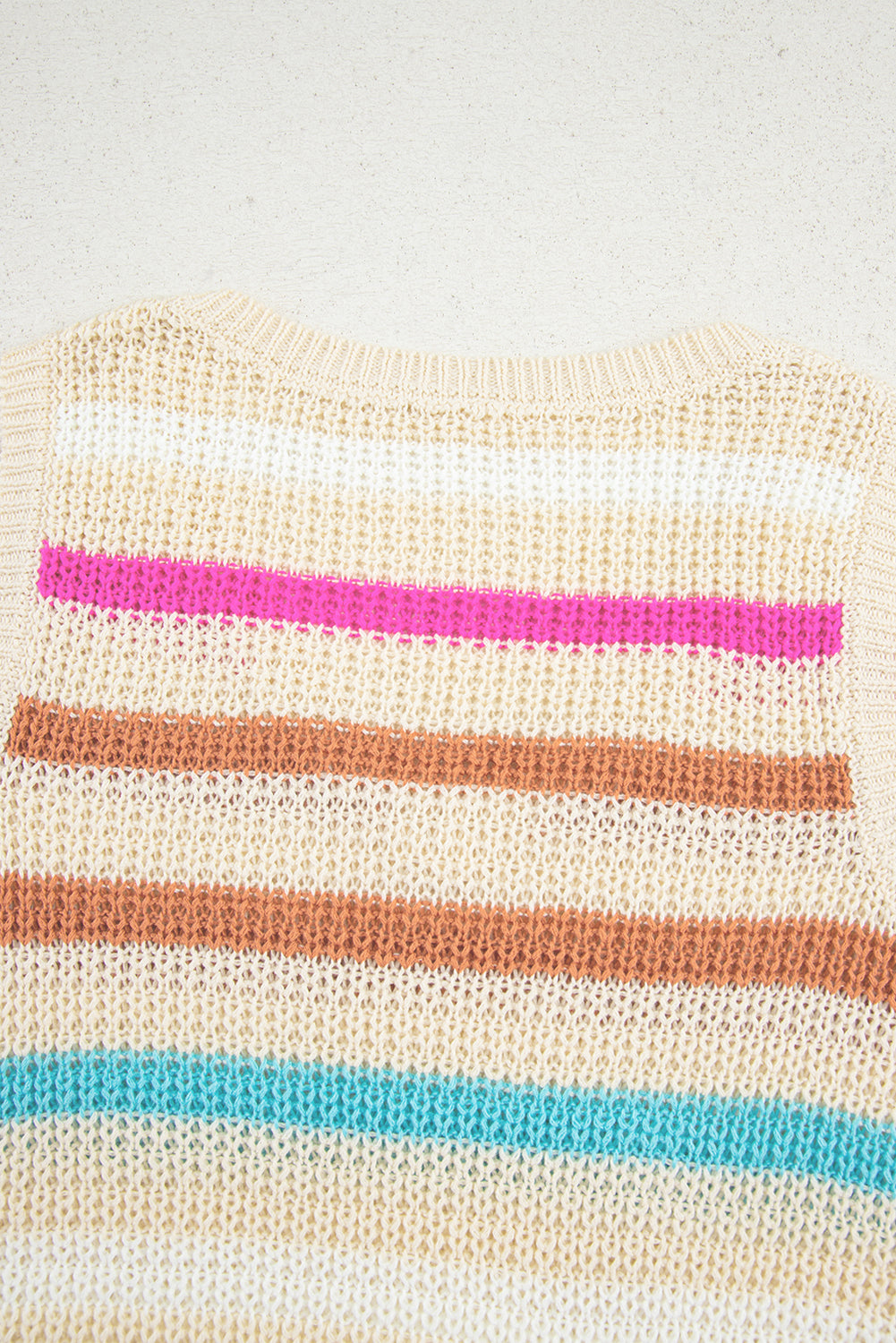 V-Neck Textured Knit Knit Top Vest