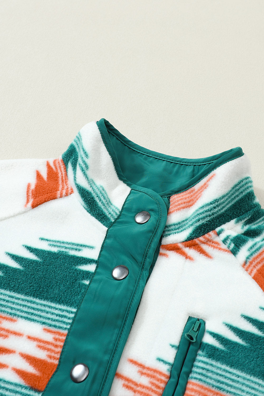 Jacket: Western Aztec Snap Button-Front Fleece-Lined