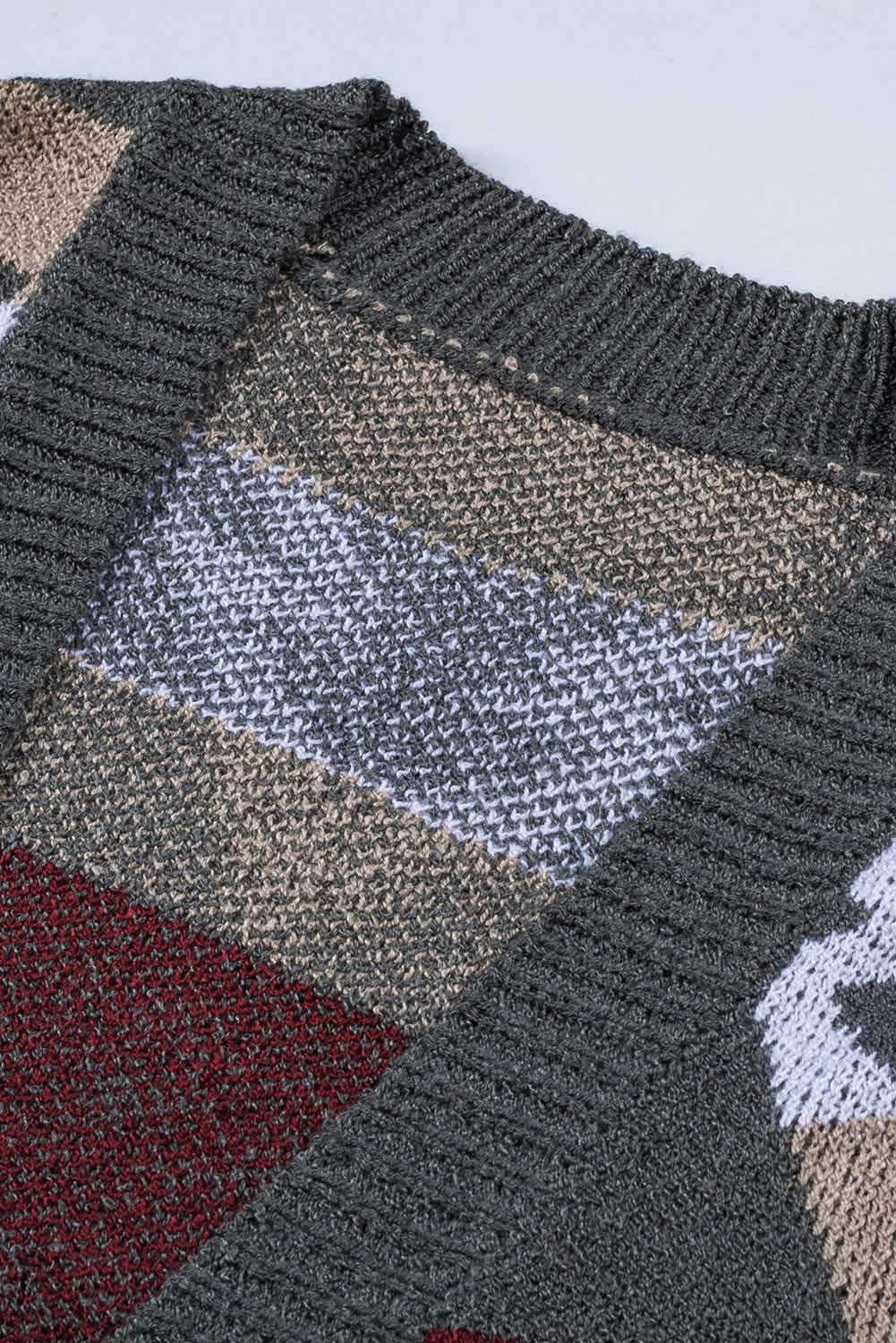 Women's Cardigan with Gray Moraga Aztec