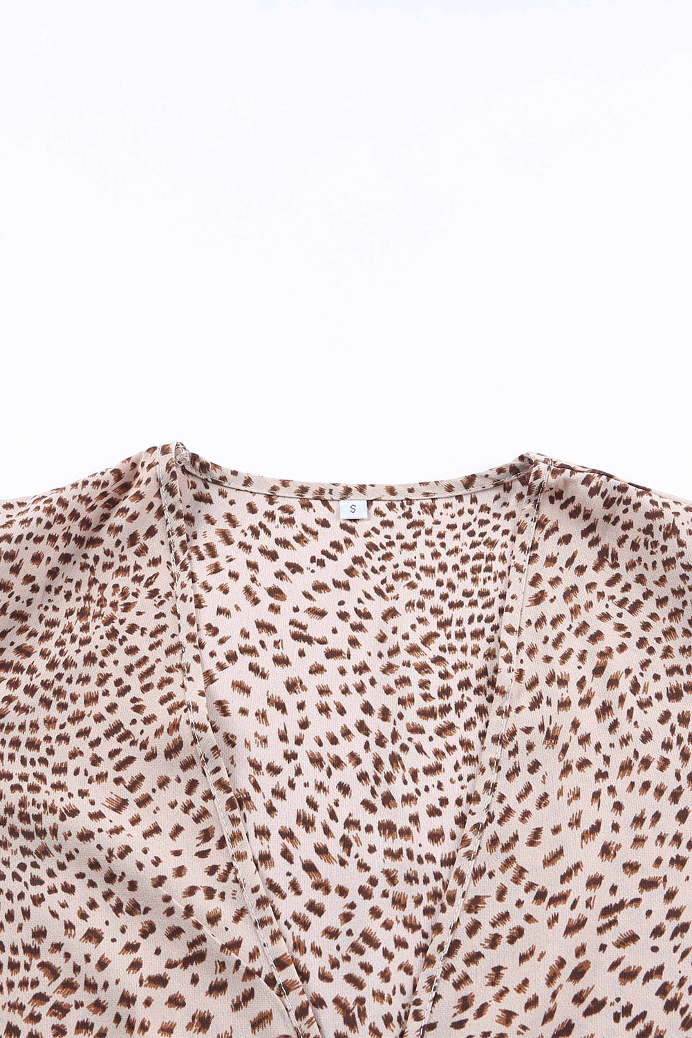 Cardigan for Women Animal Print Shirred Apricot Cuff Lantern Sleeve