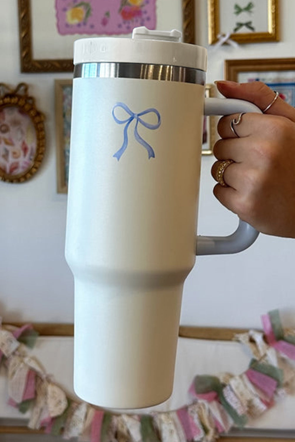 Bow Knot Colorblock Handle Tumbler 40Z