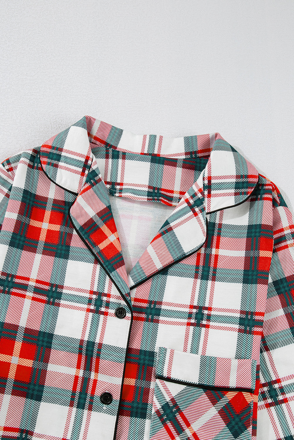 Christmas Plaid Print 2-Piece Long-Sleeved Pajamas Set