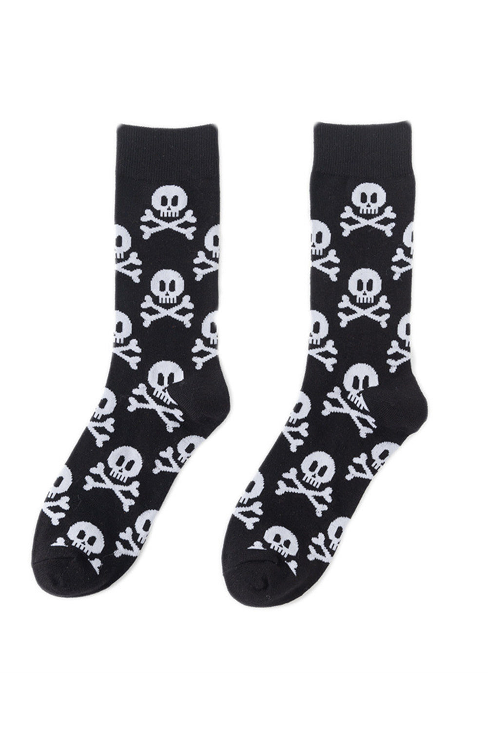 & Halloween Skull Crossbones Crew Socks