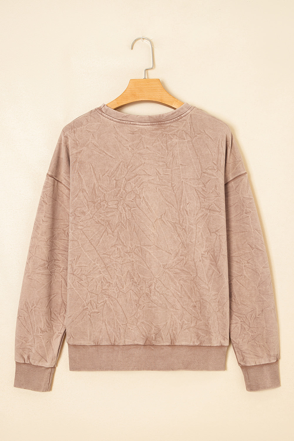 grace saved by Letter Embroidery Mineral Wash Loose Sweatshirt