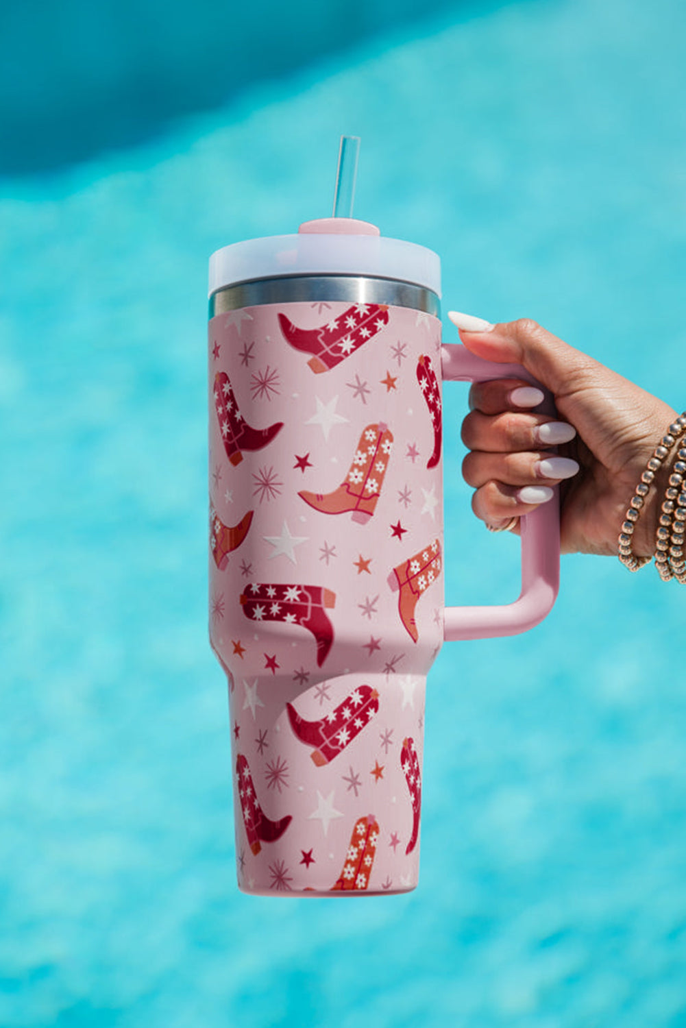 Tumbler Western Boot with Straw 40oz