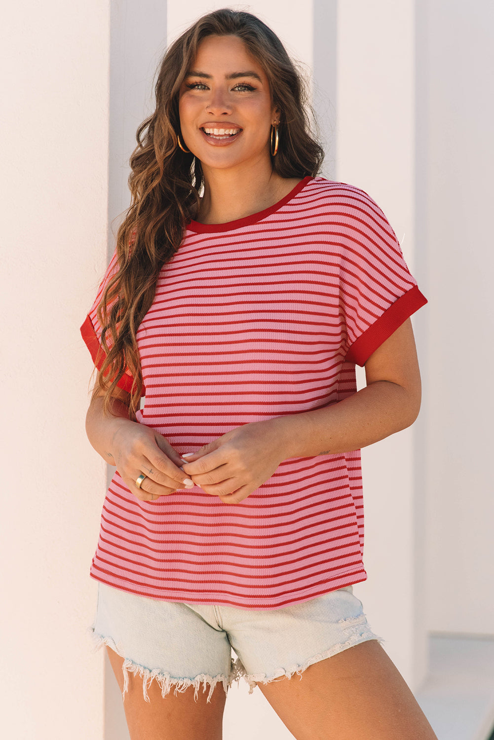 Knit Round-Neck T Shirt