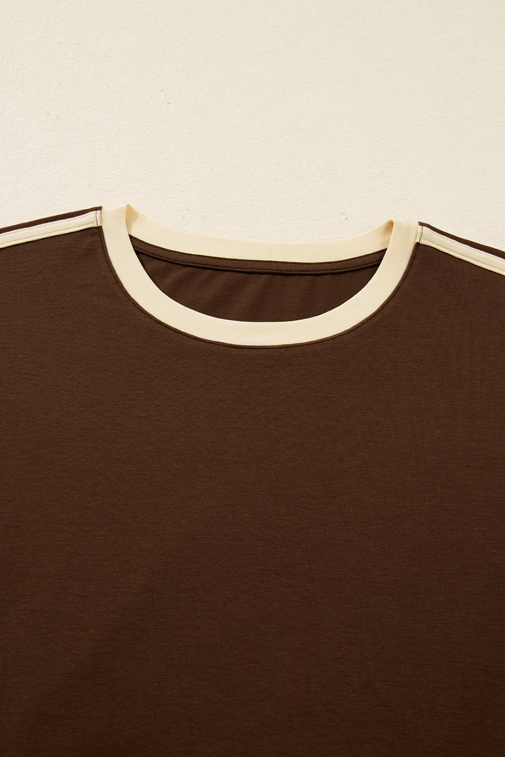 Varsity Contrast Striped Accent Crew-Neck Long-Sleeved T Shirt