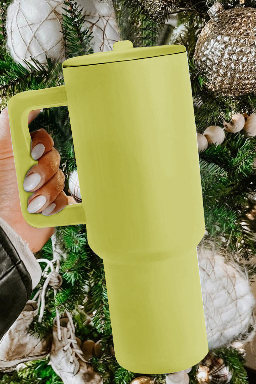 Handle Frosted Stainless Large Vacuum Cup with Straw 40oz Style