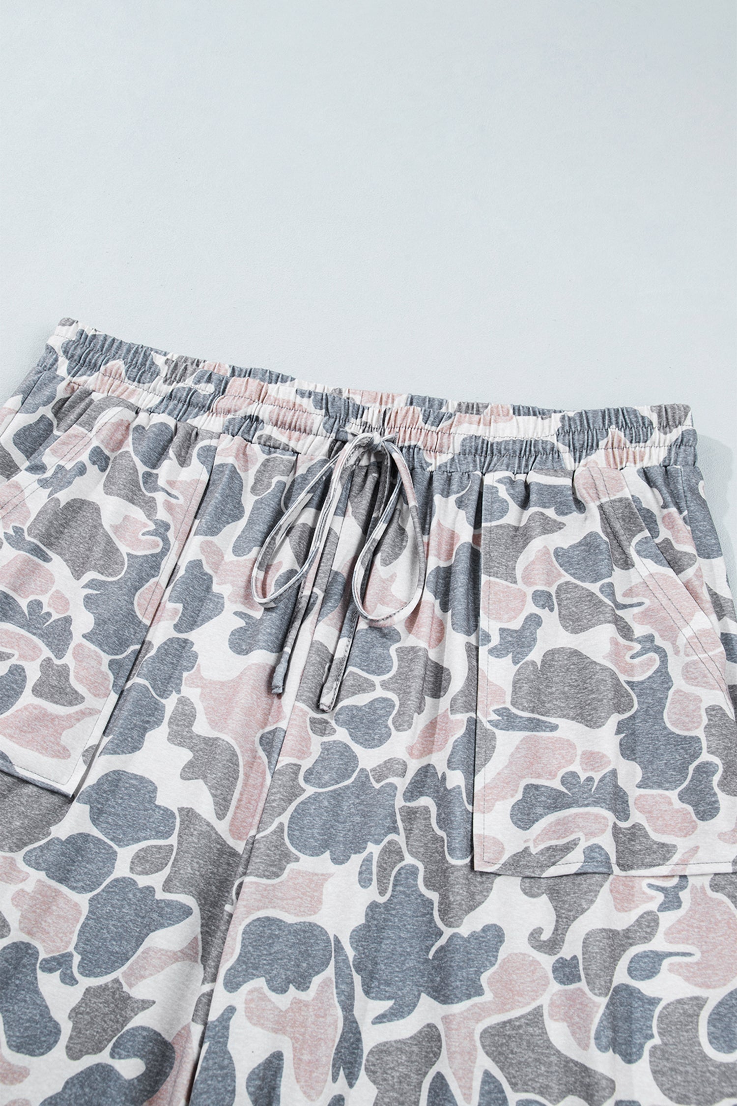 Ankle-Length Camouflage Print Plus Size Pants in Khaki